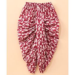 Babyhug   Full Sleeve Cotton Printed Kurta Dhoti Set - Purple
