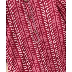 Babyhug   Full Sleeve Cotton Printed Kurta Dhoti Set - Purple