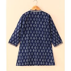 Babyhug Full Sleeves Kurta and Dhoti Set - Indigo