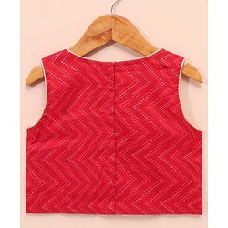 Babyhug Woven Sleeveless Choli & Lehenga Set with Dupatta Embellished & Printed - Red
