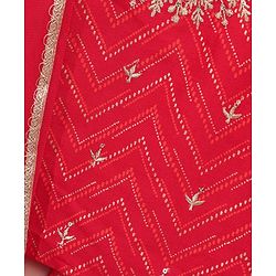 Babyhug Woven Sleeveless Choli & Lehenga Set with Dupatta Embellished & Printed - Red