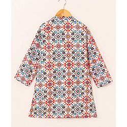 Babyhug Full Sleeves Kurta Pyjama Set Printed - Cream