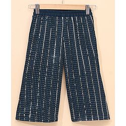 Babyhug Singlet Kurti & Sharara with Dupatta Sequins Detailing - Blue