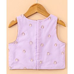 Babyhug Sleeveless Choli & Lehenga With Dupatta Embroidery & Net Detailing - Sheer Lilac