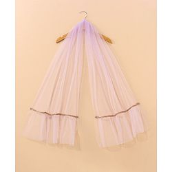Babyhug Sleeveless Choli & Lehenga With Dupatta Embroidery & Net Detailing - Sheer Lilac