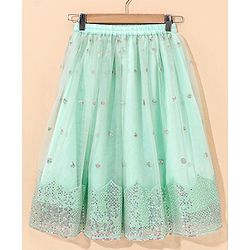 Babyhug Sleeveless Choli Lehenga And Dupatta Sequin Embellished - Blue