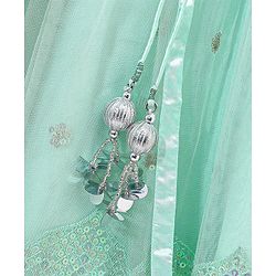 Babyhug Sleeveless Choli Lehenga And Dupatta Sequin Embellished - Blue