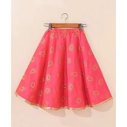 Babyhug Woven Sleeveless Choli & Lehenga With Dupatta Embellished Embroidery- Pink