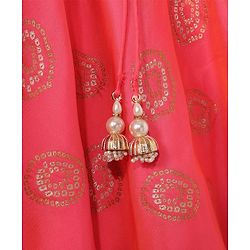 Babyhug Woven Sleeveless Choli & Lehenga With Dupatta Embellished Embroidery- Pink