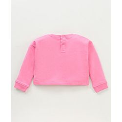 Babyhug 100% Cotton Full Sleeves Winterwear Crop Top with Text Print- Pink