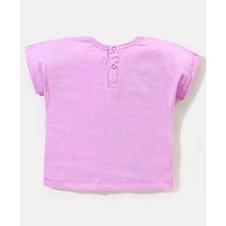 Babyhug 100% Cotton Half Sleeves Tee With Text Graphics- Purple