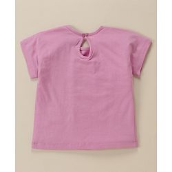 Babyhug 100% Cotton Half Sleeves Tee With Text Graphics- Purple