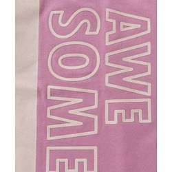 Babyhug 100% Cotton Half Sleeves Tee With Text Graphics- Purple