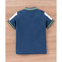 Babyhug Cotton Half Sleeves T-Shirt & Shorts Set Stripes & Text Print- Blue White