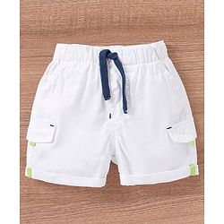 Babyhug Cotton Half Sleeves T-Shirt & Shorts Set Stripes & Text Print- Blue White