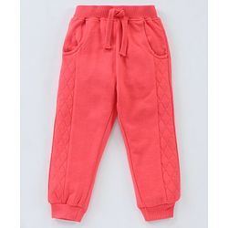 Babyhug Cotton Knit to Knit Full Sleeves Text Printed Tee & Lounge Pant - Red