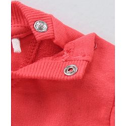 Babyhug Cotton Knit to Knit Full Sleeves Text Printed Tee & Lounge Pant - Red