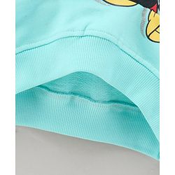 Babyhug Full Sleeves Cotton Knit MICKEY MOUSE Print Sweatshirt with Glitter detailing- Blue