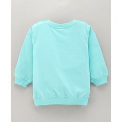 Babyhug Full Sleeves Cotton Knit MICKEY MOUSE Print Sweatshirt with Glitter detailing- Blue