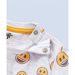 Babyhug Full Sleeves Cotton Jersey Knit Tee Smiley Print- Grey