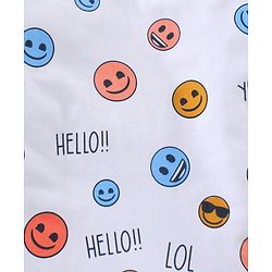 Babyhug Full Sleeves Cotton T-Shirt Smiley Face Print- White