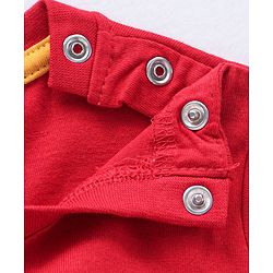 Babyhug Cotton Knit Full Sleeves T-Shirt Text & Emoji Print - Red