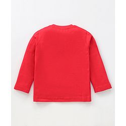 Babyhug Cotton Knit Full Sleeves T-Shirt Text & Emoji Print - Red