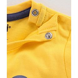 Babyhug Cotton Full Sleeves T-Shirt Smiley Print - Yellow