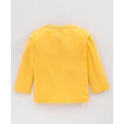 Babyhug Cotton Full Sleeves T-Shirt Smiley Print - Yellow