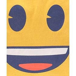 Babyhug Cotton Full Sleeves T-Shirt Smiley Print - Yellow