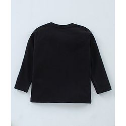 Babyhug Cotton Knit Full Sleeves T-Shirt Text & Smiley Print - Black