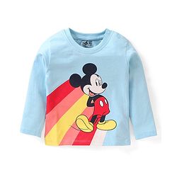 Babyhug Full Sleeves T-Shirt Mickey Mouse Print - Blue