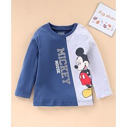 Babyhug Cotton Full Sleeves T-Shirt Mickey Mouse Printed - White