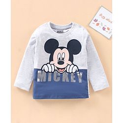 Babyhug Cotton Full Sleeves T-Shirt Mickey Mouse Print - White