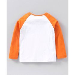 Babyhug Cotton Full Sleeves T-Shirt Winnie The Pooh Print - White Orange