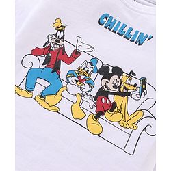 Babyhug Full Sleeves T-Shirt Mickey Mouse and Friends Print - White