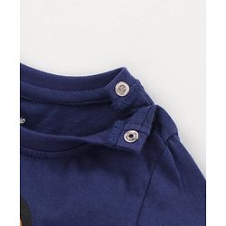 Babyhug Full Sleeves T-Shirt Simba Print - Navy Blue