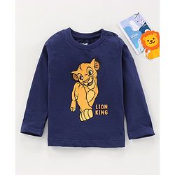 Babyhug Full Sleeves T-Shirt Simba Print - Navy Blue