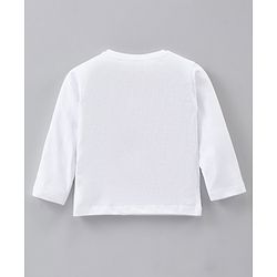 Babyhug Cotton Knit Full Sleeves T-Shirt Pooh & Tigger Print- White