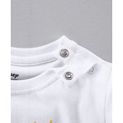 Babyhug Cotton Knit Full Sleeves T-Shirt Pooh & Tigger Print- White