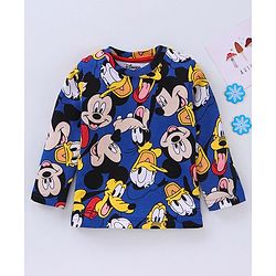 Babyhug Full Sleeves T-Shirt Mickey Mouse Print - Blue