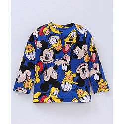 Babyhug Full Sleeves T-Shirt Mickey Mouse Print - Blue