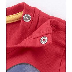 Babyhug Cotton Knit Full Sleeves T-Shirt Mickey Mouse Printed - Red