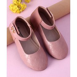 Cute Walk by Babyhug Slip On Bellies with Bow Motif & Velcro Closure - Peach