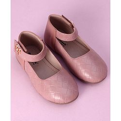 Cute Walk by Babyhug Slip On Bellies with Bow Motif & Velcro Closure - Peach