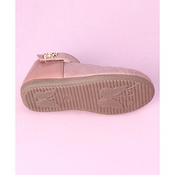 Cute Walk by Babyhug Slip On Bellies with Bow Motif & Velcro Closure - Peach