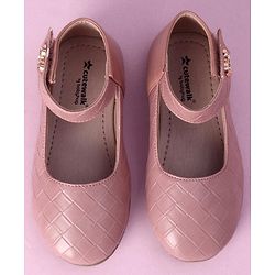 Cute Walk by Babyhug Slip On Bellies with Bow Motif & Velcro Closure - Peach