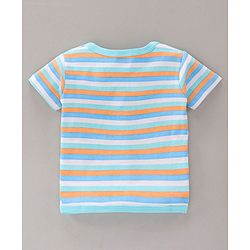 Babyhug 100% Cotton Half Sleeves Printed Vests Pack of 3 - White Blue