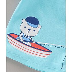 Babyhug 100% Cotton Half Sleeves Printed Vests Pack of 3 - White Blue