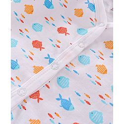 Babyhug 100% Cotton Half Sleeves Printed Vests Pack of 3 - White Blue